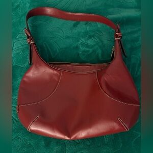 Vintage Cole Haan oxblood red leather shoulder bag biltmore collection